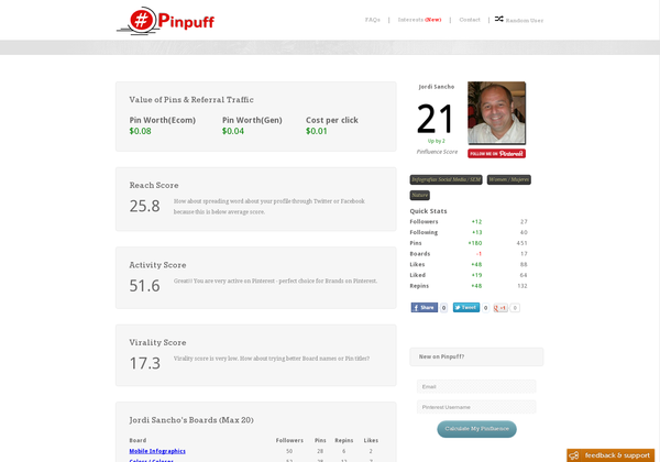 Medir tuinluencia en Pinterest con PinPuff